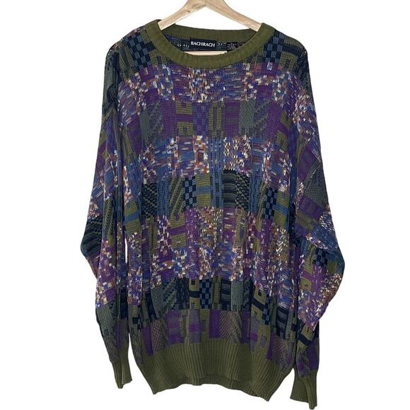 BACHRACH MULTICOLOR MEN'S  KNIT SWEATER SIZE L - Picture 1 of 9